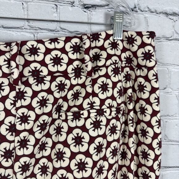 Gabi Fresh Giselle Floral Print Flare Bell Bottom Pants Womens 3X Burgundy Ivory - Picture 9 of 14